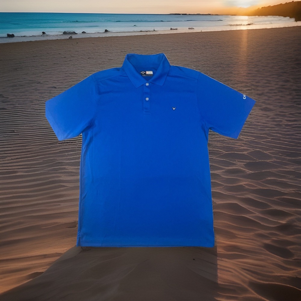 Callaway Opti Dri Golf Polo Shirt Mens XL Blue Short Sleeve Performance Stretch